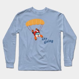 Vector illustration of a cute skydiver. Long Sleeve T-Shirt